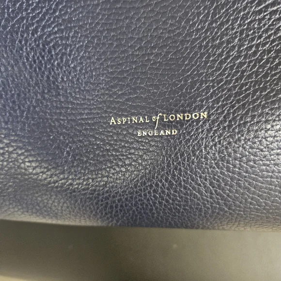 Aspinal of London Leather Shoulder Bag Navy LIKE NEW W/ DUSTBAG - Picture 11 of 14